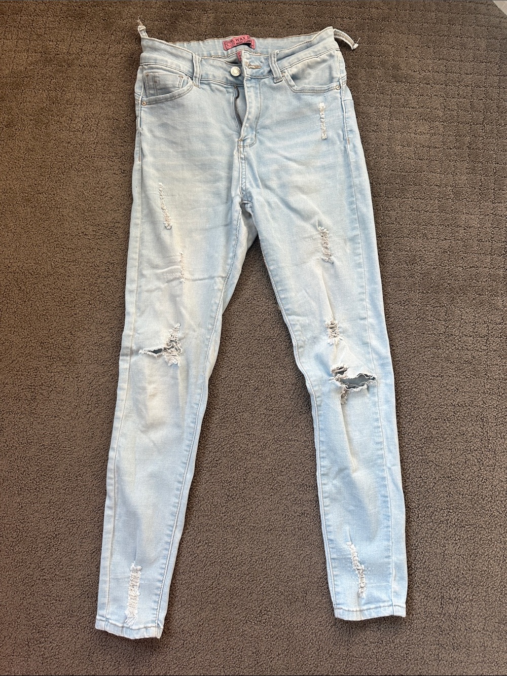 Wax Jean Light Blue Ripped Women’s Skinny Jeans